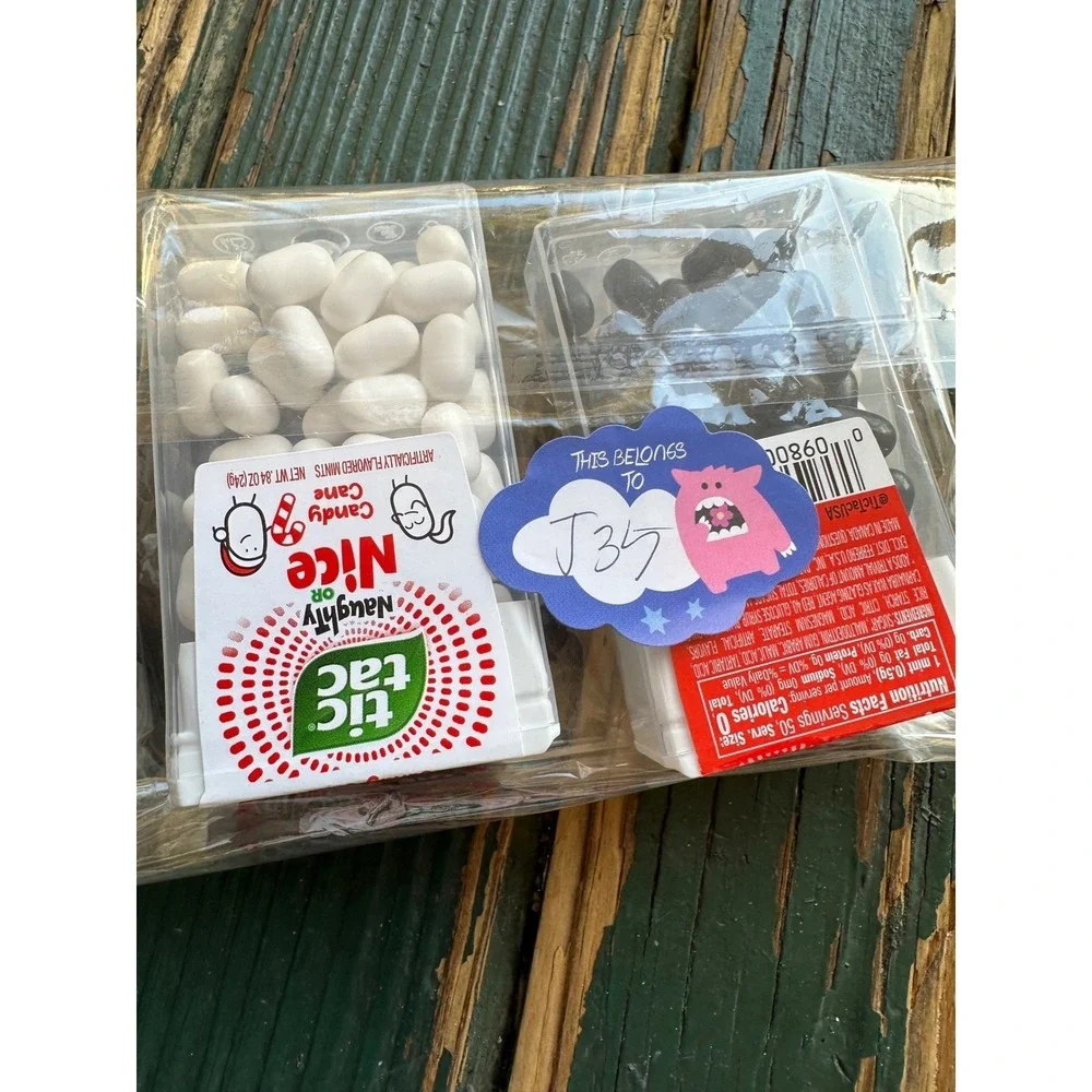 Tic Tac Naughty or Nice Mints 4 Pack Candy Cane and Lumps of Coal Sour Cherry‎
